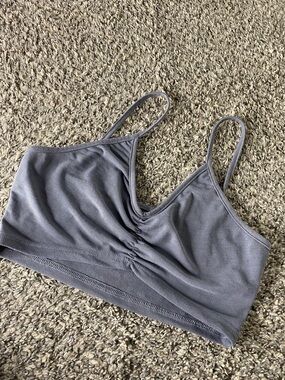 Gray Ruched Front Bralette Top